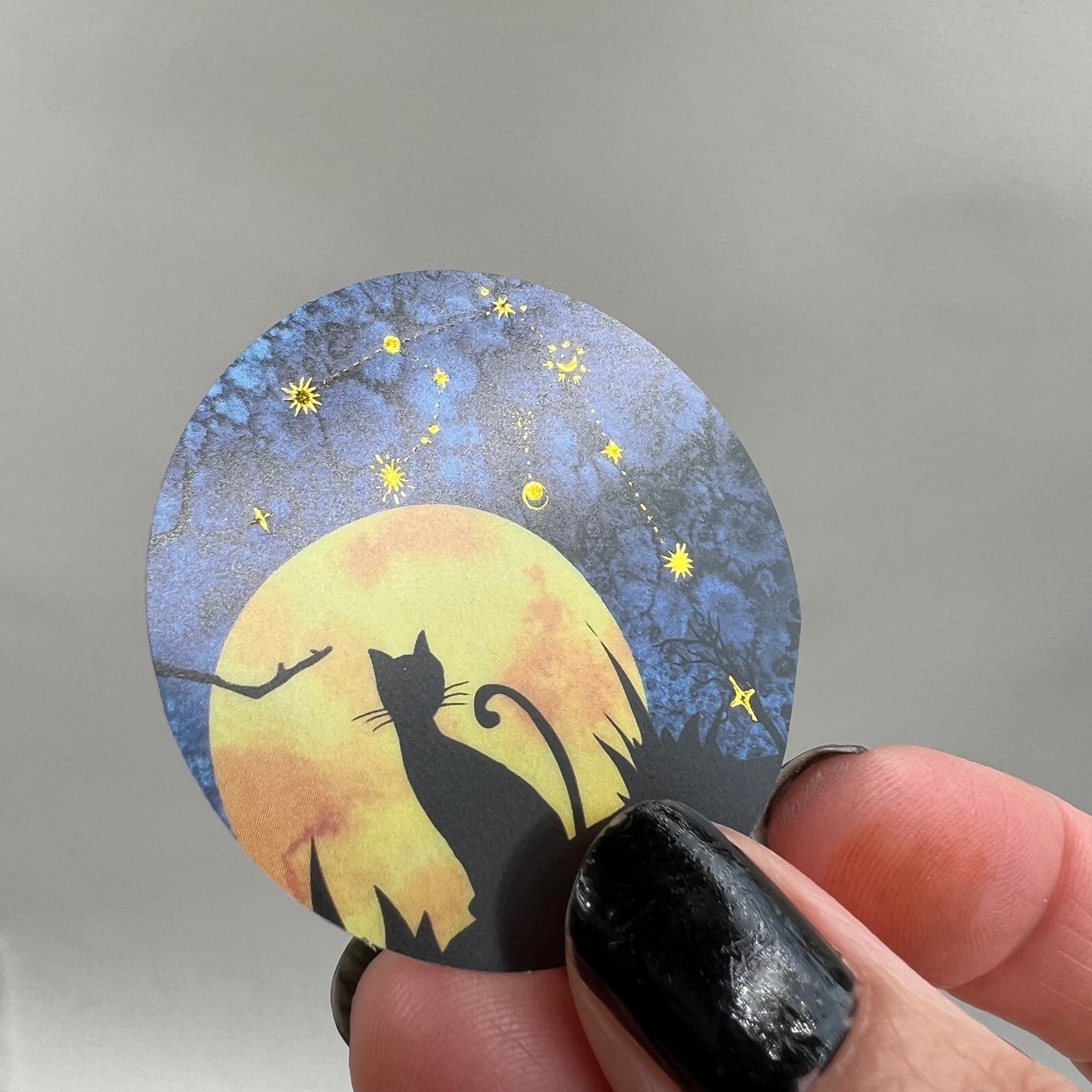 Cat in the Moon Stickers