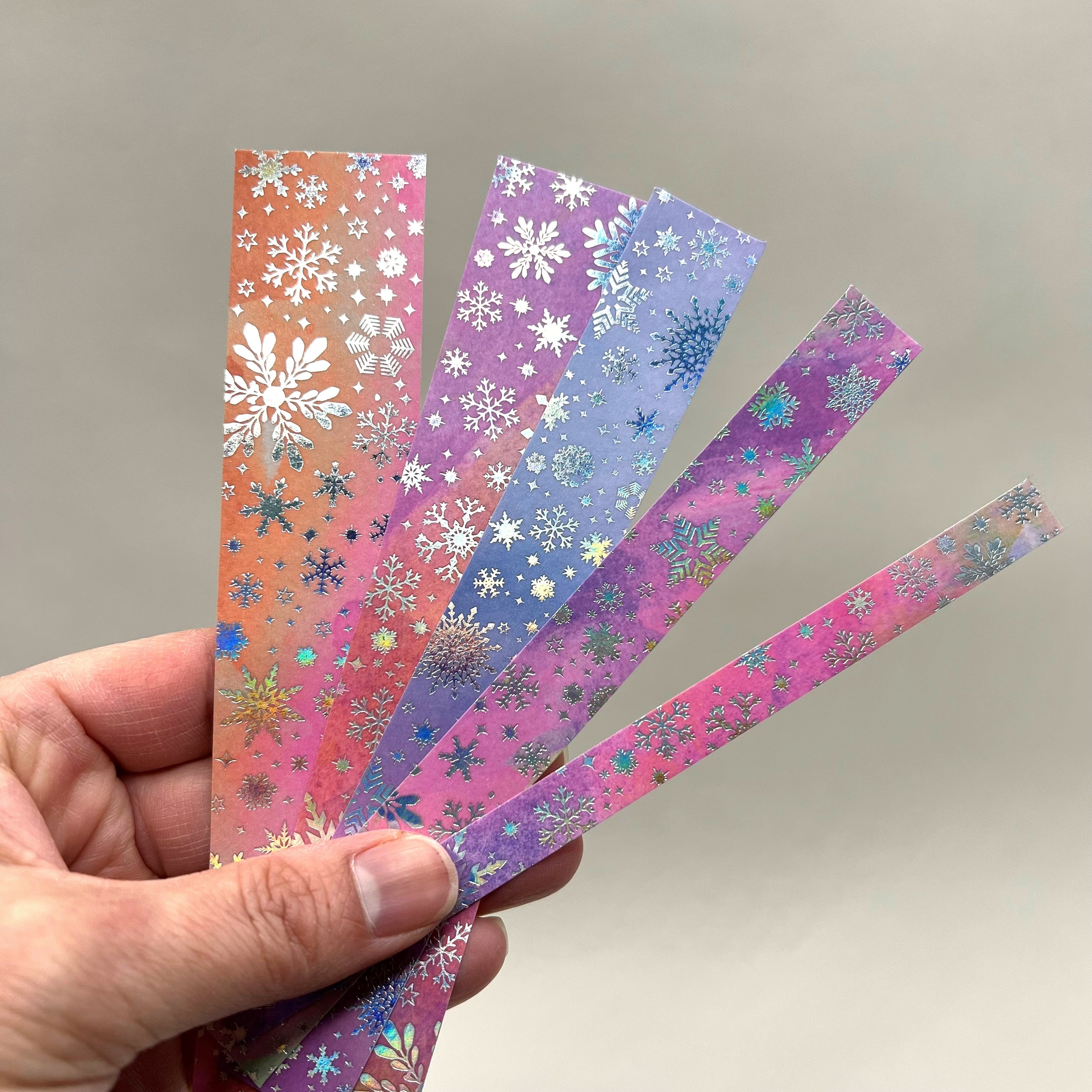 Snowflake Foil Washi Paper Strip Stickers