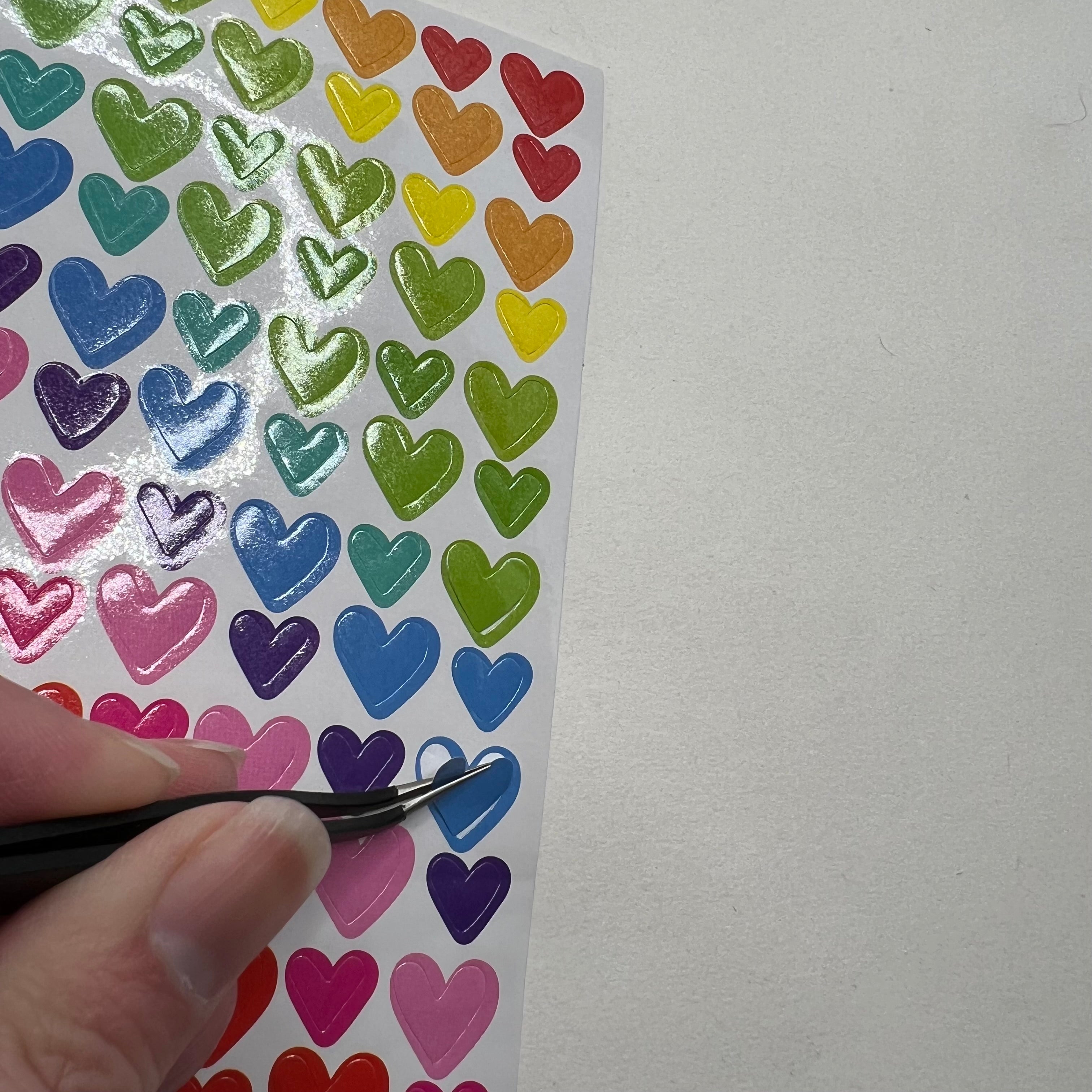 6 sheet Rainbow Heart Stickers