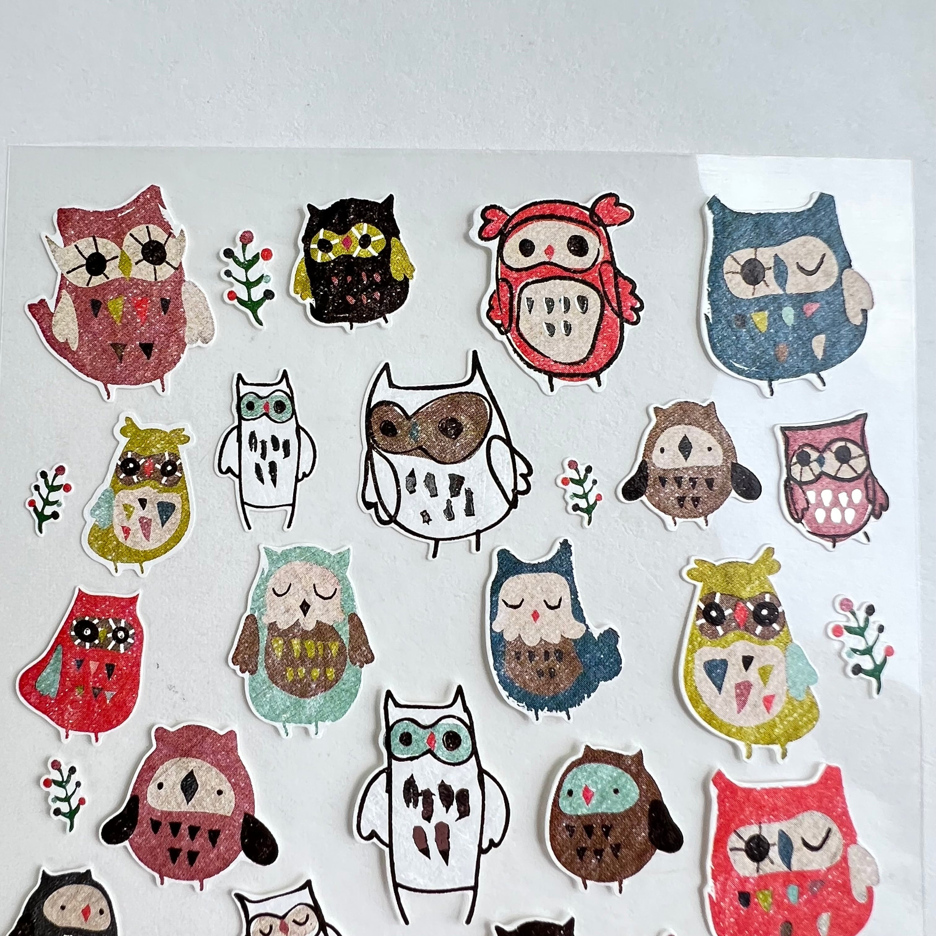 Owl with Foil Accent Sticker Sheet